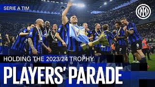 PLAYERS PARADE ⭐⭐  HOLDING THE 202324 TROPHY 🏆🖤💙 [upl. by Ellezig]