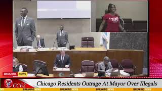 Chicago Residents Outrage At Mayor Over Illegals [upl. by Eidassac34]