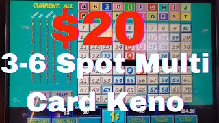 Playing 20 on 36 Spot Multi Card Keno at Silverton Casino  Las Vegas [upl. by Allekram]