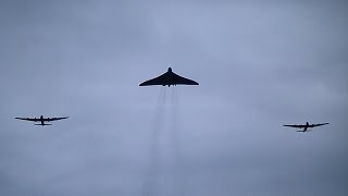 Avro Vulcan Bomber amp Double Avro Lancaster Bombers  The Three Sisters [upl. by Mchenry]