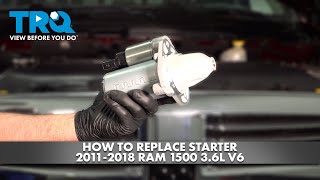 How to Replace Starter 20112018 RAM 1500 36L V6 [upl. by Ahsiemaj]