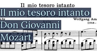 Il mio tesoro intanto Piano Accompaniment Don Giovanni Mozart Tenor High Voice [upl. by Natam]