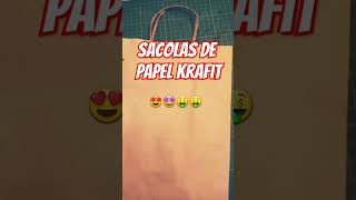 SACOLAS DE PAPEL KRAFT COM SUA LOGO SHORTS [upl. by Naimed189]