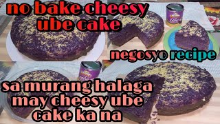 NO BAKE CHEESY UBE CAKE LUTOKOTOH [upl. by Augie]