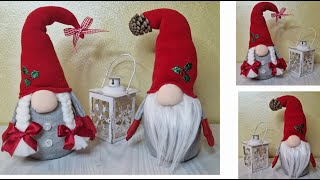 Gnomi natalizi con calzini senza cucire  DIY nosew Christmas Gnomes diy handmade tutorial [upl. by Acilejna]