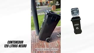 Contenedor de Basura 120 Litros Negro [upl. by Htrag]