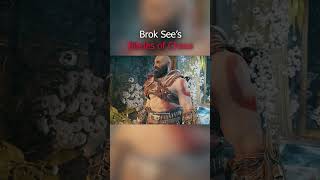 Broke Sees Blades of Chaos for the first Time godofwar godofwarragnarok santamonica [upl. by Anailil341]