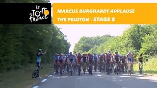 Marcus Burghardt applause the peloton  Stage 8  Tour de France 2018 [upl. by Stockton]