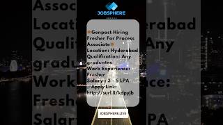 Genpact  Hiring  Freshers  IT hiring job freshers trendingshorts jobsphere IT software [upl. by Fonz]