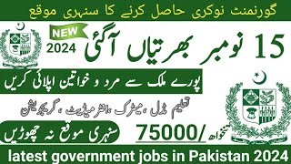 Latest government November jobs 2024 ۔ New jobs 2024 in pakistan۔Latest jobs in Pakistan 2024 today [upl. by Abeh]