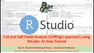 Full and Half Diallel Analysis Griffings approach using RStudio An Easy Tutorial in English [upl. by Jennifer]