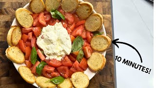 10 Minute Easy and Delicious Appetizer  Tomato Burrata Salad [upl. by Streeto505]