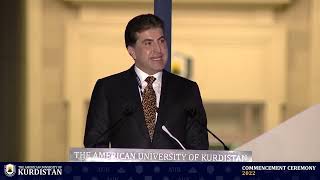 President Nechirvan Barzani at AUKs 2022 Commencement Ceremony [upl. by Eronaele]