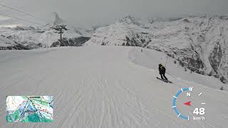 Zermatt 4K POV ski run Sunnegga Blauherd  Patrullarve [upl. by Idorb]