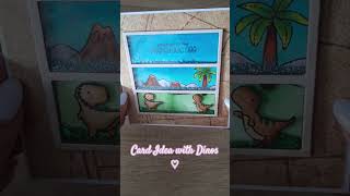 Kartenidee mit Dinos cardmaking shorts diy fy craftwithpaper shakercard artandcraft [upl. by Vastah]