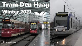 HTM Trams Den Haag en Leidschendam in Winter 2021 [upl. by Hoebart]