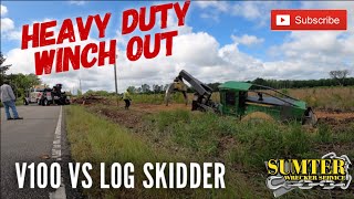 Heavy Duty Winch Out V100 vs Log Skidder [upl. by Ziza589]