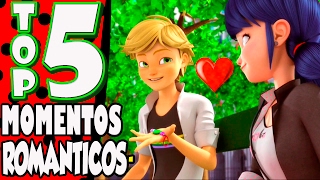 Miraculous Ladybug  TOP 5  Momentos ROMANTICOS [upl. by Maud531]