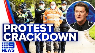 Melbourne CBD to be locked down to prevent protest  Coronavirus  9 News Australia [upl. by Eilesor]