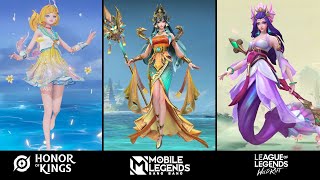 Kadita vs Doria vs Nami  Mermaid Theme  Mobile Legends vs Honor of Kings vs Wildrift [upl. by Naasah293]