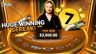 HUGE BLACKJACK WINNING STREAK [upl. by Kipp]