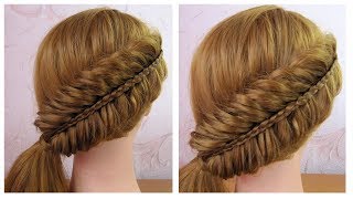 Coiffure sur le coté ✨ Tuto coiffure simple tresse épi de blé inversée ✨ facile à faire [upl. by Maxim]