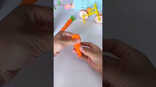 The carrot clay pen holder made of clay is simple a penamazingfact youtubeshorts [upl. by Llenaej]