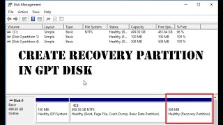 Create recovery partition in Windows 1011 UEFI [upl. by Lledyr828]