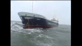 Padstow and Appledore RNLI lifeboats assists cargo ship in gale force winds [upl. by Gilbertina]