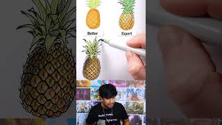 How to draw a pineapple noob vs pro [upl. by Bautista]