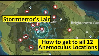 How to get to all 12 Anemoculus Locations in Stormterrors Lair  Genshin Impact Tips Guide [upl. by Tnomed381]