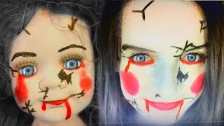 Lévanah VS la poupée maléfique  Mon tuto Maquillage dHalloween [upl. by Luttrell]