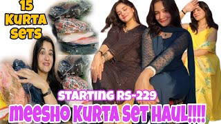 MEESHO Kurta Sets Haul💞 Starting Rs229 Try On Haul Pinkush Godara meesho meeshohaul haul [upl. by Baynebridge]