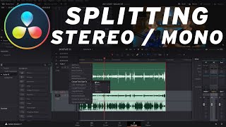 How to SPLIT STEREO into Two Separate MONO Tracks in Davinci Resolve 17 [upl. by Ailenroc464]