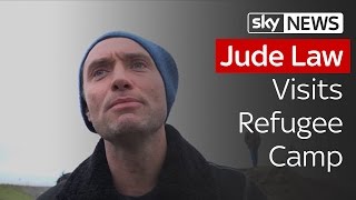 Jude Law Visits Calais Jungle Camp [upl. by Gilmour304]