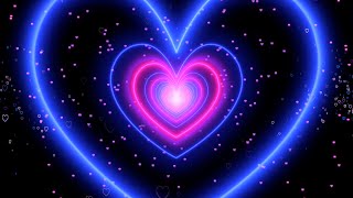 Blue And Pink Heart Background 💙💖Neon Heart Tunnel Background  Motion Graphics Hearts Background [upl. by Afrika755]