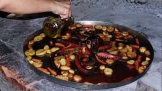 Croatian Traditional Cuisine  Octopus under peka under the lid  Hobotnica ispod peke [upl. by Inilam]