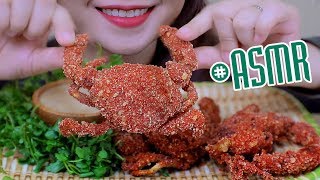 ASMR Soft shell crab fried in hot cheetos  EXTREME CRUNCHY EATING SOUNDS  LINHASMR [upl. by Ilam]