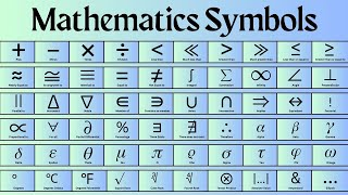 List of Mathematical Symbols in English  Math Symbols amp Signs vocabulary [upl. by Wauters]