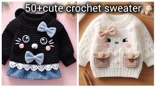 latest crochet sweater for baby girl 2024 🧥  cute crochet sweater❄️  crochet sweater ideas ⛄ [upl. by Anada]