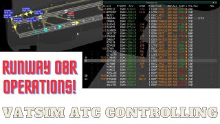 VATSIM ATC  Packed Runway 08R Ops at Gatwick  VATSIM EGKK Controlling [upl. by Ashwell303]