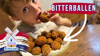 🇳🇱 American Kids Try Bitterballen  Food 176 of 1000 [upl. by Adnalu945]