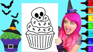 Coloring a Halloween Cupcake [upl. by Huntington]