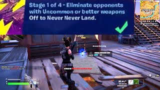 Eliminate opponents with Uncommon or better weapons Fortnite [upl. by Eladnyl]