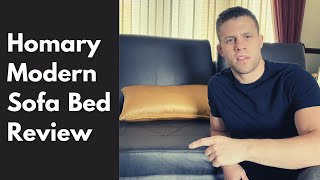 Homary Modern Black Convertible Sofa Bed Review Personally Tested [upl. by Aneetsirk]