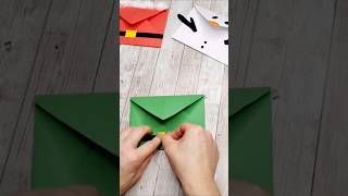 DIY Easy Christmas Envelope 🎅 christmas diyideas papercrafts envelope shorts [upl. by Esilenna335]