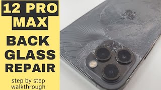 iPhone 12 Pro Max  back glass housing repair  complete teardown amp walkthrough [upl. by Ahsiak]