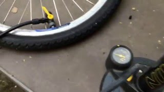 How to pump up a bicycle tyre Joe Blow mountain bike French presta valve DIY [upl. by Estrella]