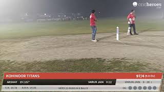 Live Cricket Match  R S Army vs Kohinoor Titans  09Nov24 0856 PM 10 overs  United Jain Premier [upl. by Meldon]