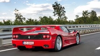 Ferrari F50 on German Autobahn  loud acceleration HD [upl. by Enaasiali]